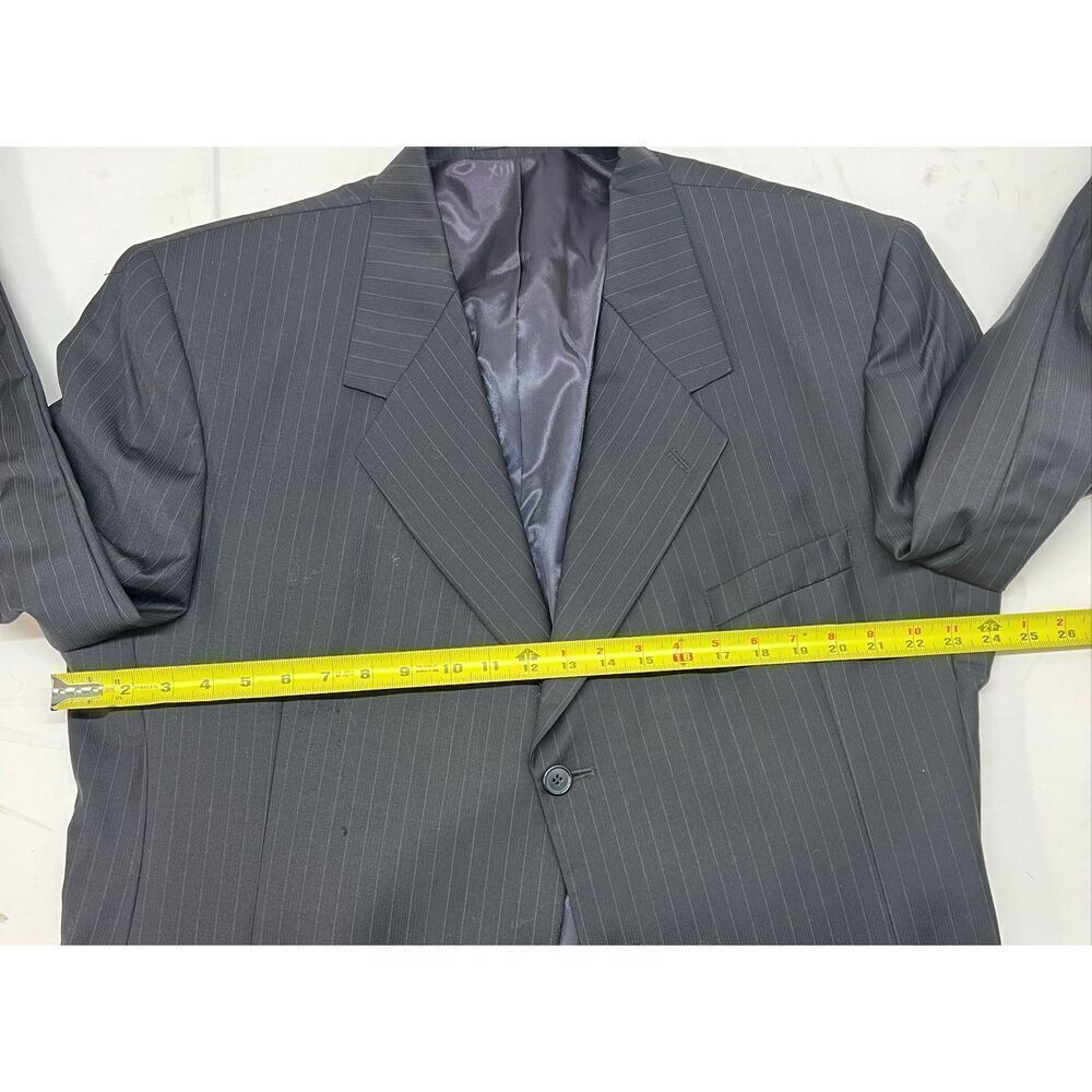 Andrew Fezza Super 100’s Wool Pinstripe Blazer Jacket - Picture 6 of 8